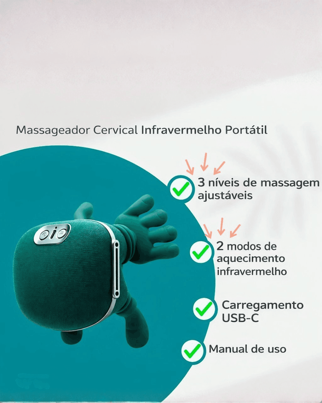 NEVA — Massageador Cervical Infravermelho Portátil